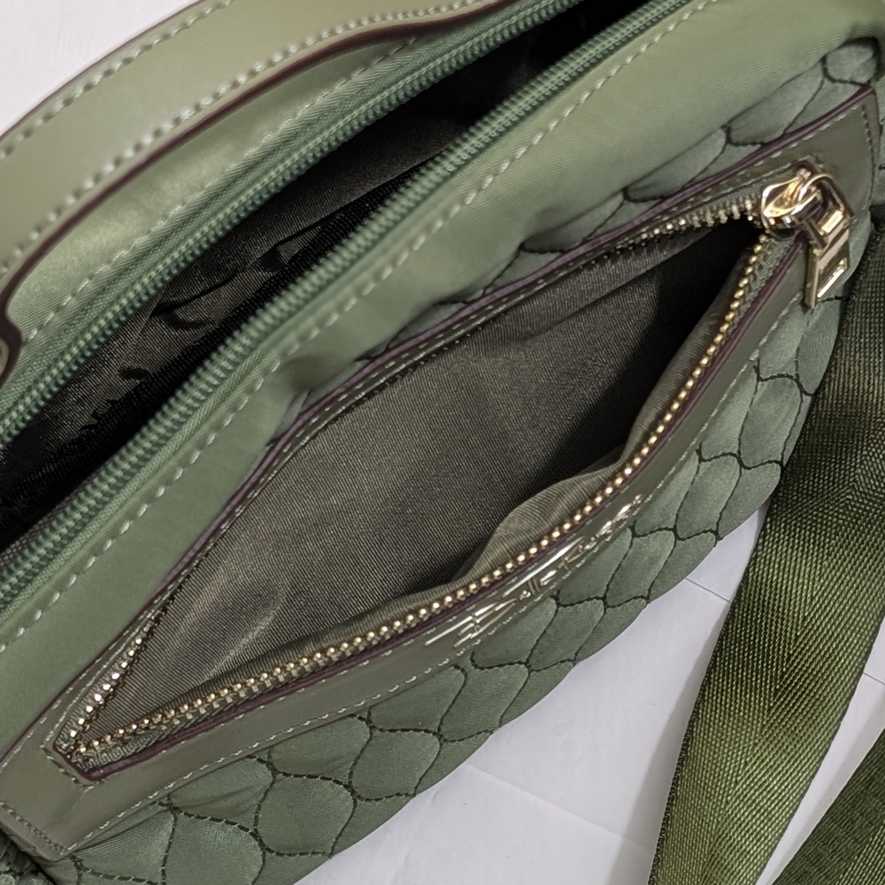 Bella Russo Olive Quilted Crossbody Bag with Gold Accents - Picture 3 of 15